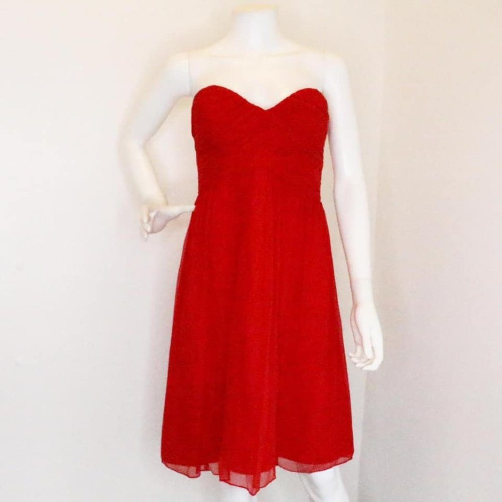 CONTOUR #33562 Red Strapless Party Dress (Size 10)